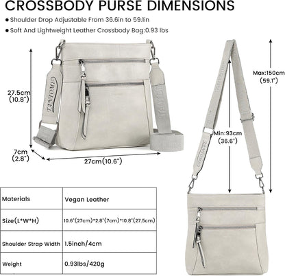 Medium Crossbody Bags for Women, PU Leather Travel Crossbody Purses
