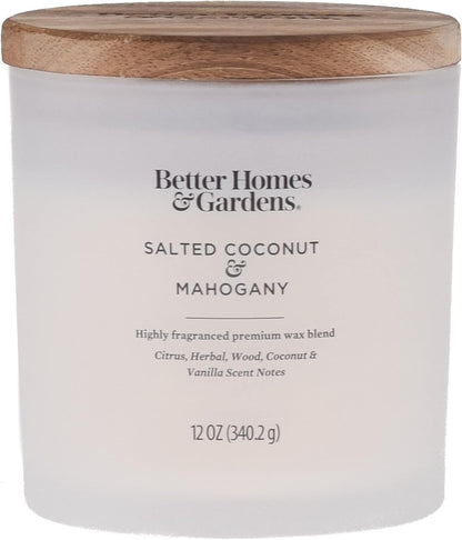 12Oz Scented Candle, Salted Coconut &amp; Mahogany 2-Pack, Cream, 35524