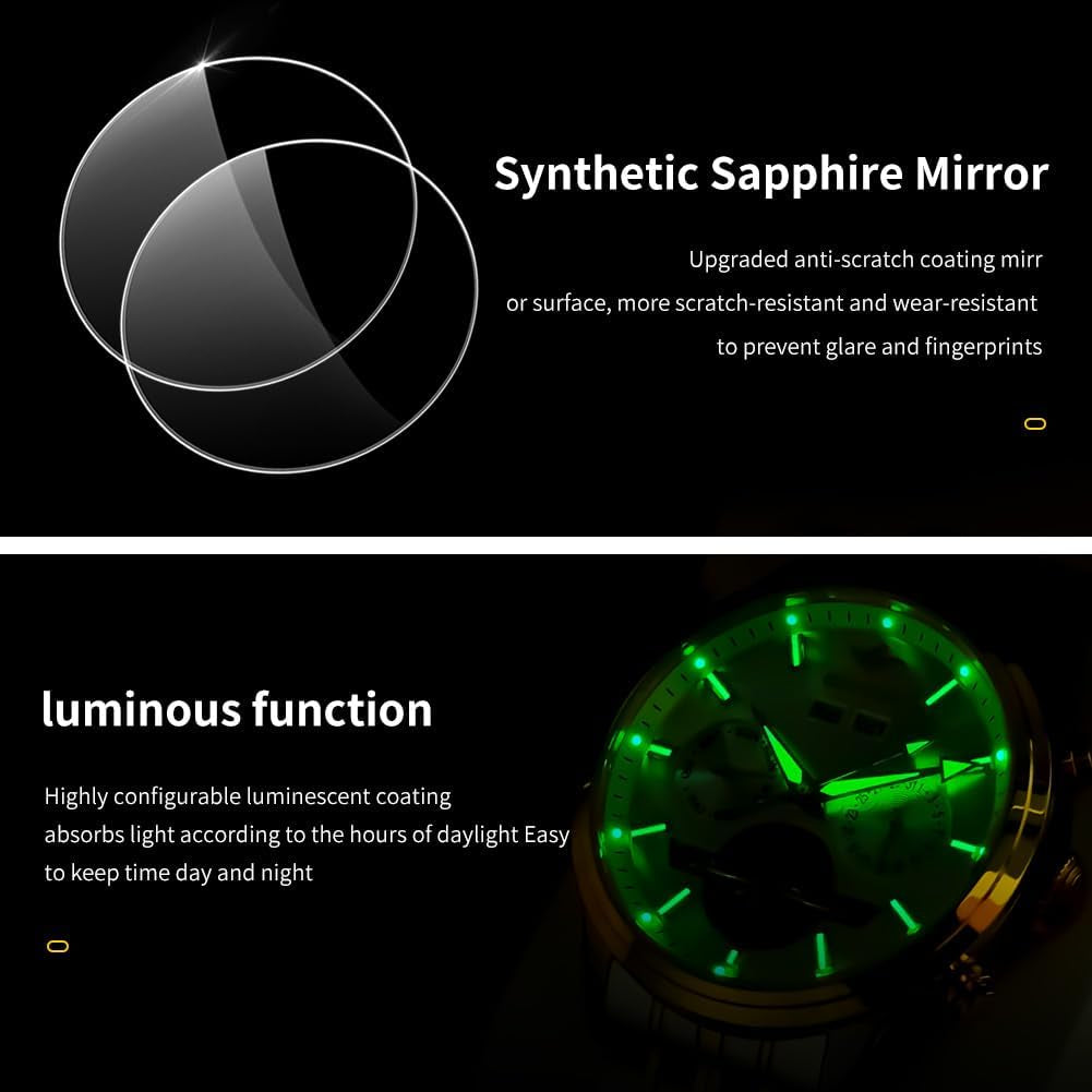 Automatic Men Watches Mechanical Luxury Self Winding Wrist Watch Stainless Steel Waterproof Wrist Watches