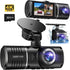 Dash Cam Front and Rear, 1080P Dash Camera for Cars, 3 Channel Car Camera Front Rear and inside with 32GB Card, Loop Recording, Night Vision, HDR, 24Hr Parking, G-Sensor