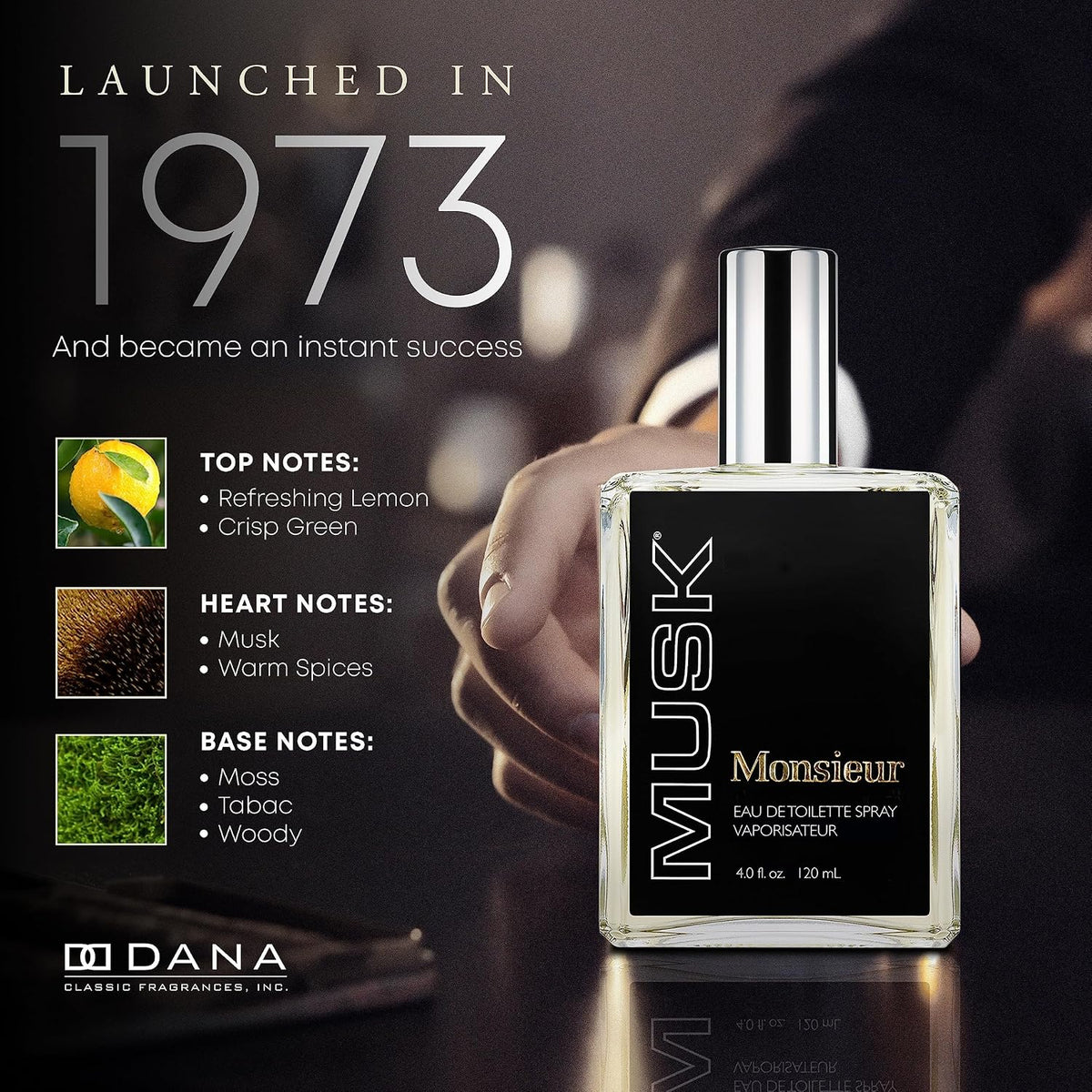 Monsieur Musk EDT Spray Mens Fragrances 4 Oz