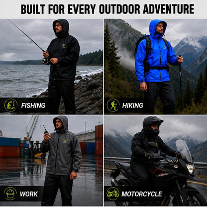 Rain Suit for Men, Waterproof Lightweight 2-Piece Rain Gear