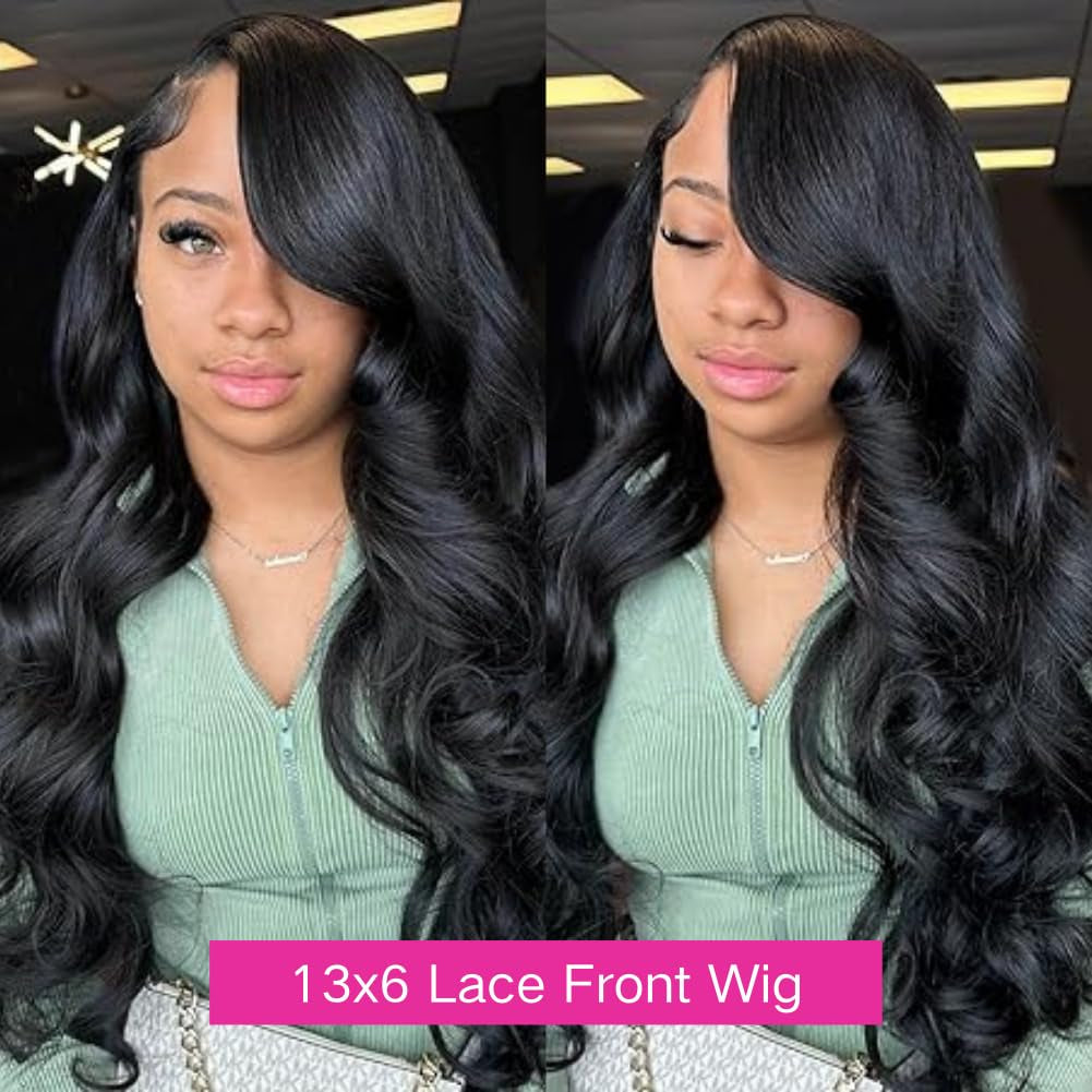 13X6 30 Inch Body Wave Lace Front Wig Human Hair 220 Density HD Lace Front Wigs Human Hair Pre Plucked Glueless Wig 100% Virgin Human Hair Lace Front Wigs for Women