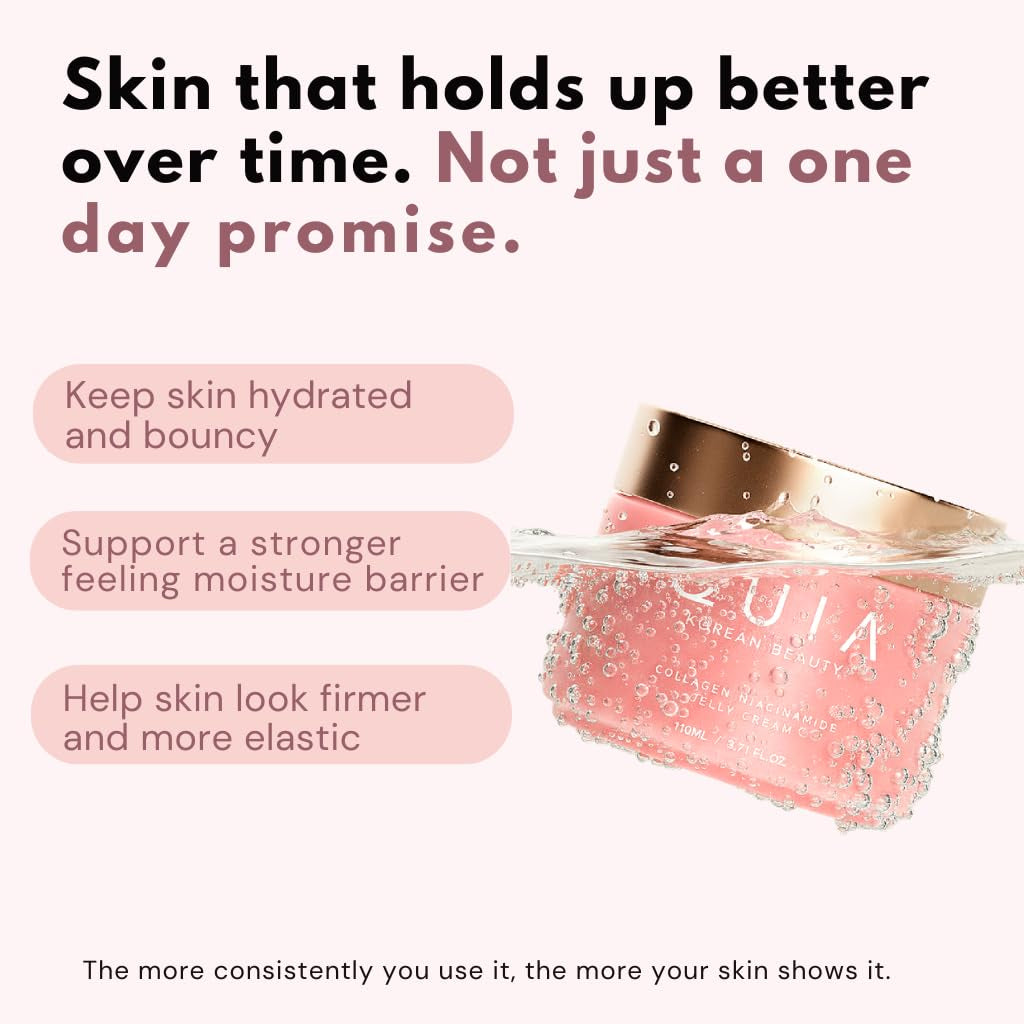 QUIA Collagen Jelly Cream + Turmeric Overnight Wrapping Mask – Daily Hydration and Night Repair Skincare Set – Korean Skincare Moisturizer + Sleeping Mask
