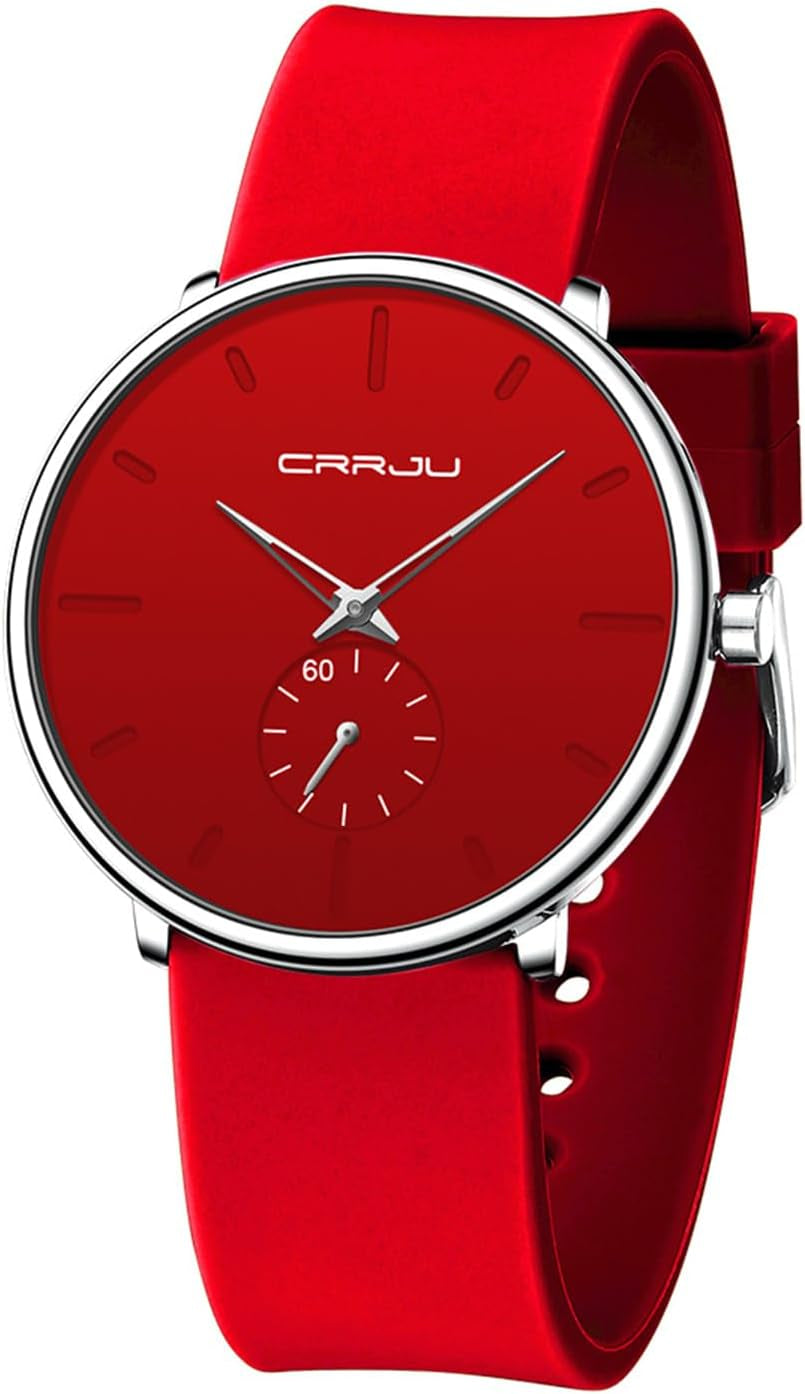 Men’S Women Watch Casual Stylish Waterproof Quartz Unisex Wristwatches, Ultra Thin Watches for Men Women, Colorful Silicone Band