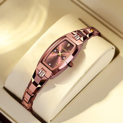Square Watches for Women Luxury Tungsten Steel Small Wrist Watch