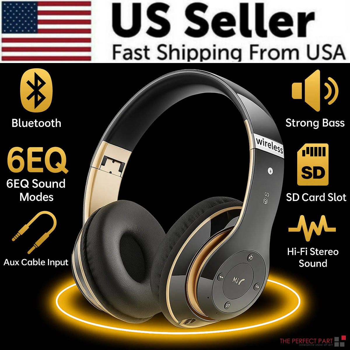 Wireless Headphones Bluetooth Noise Cancelling Stereo Earphones over Ear Headset
