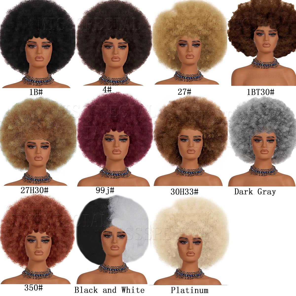 Afro Wig 70S Curly Wigs for Black Women Glueless Afro Wigs Large Bouncy and Soft Natural Looking Full Wigs Big Afro Puff Wig with Bangs Synthetic Hair Wig for Daily (1B