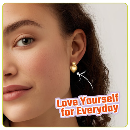 Heart Earrings for Women, Hypoallergenic 14K Gold Plated Heart Stud Earrings Jewelry Gifts for Birthday Graduation