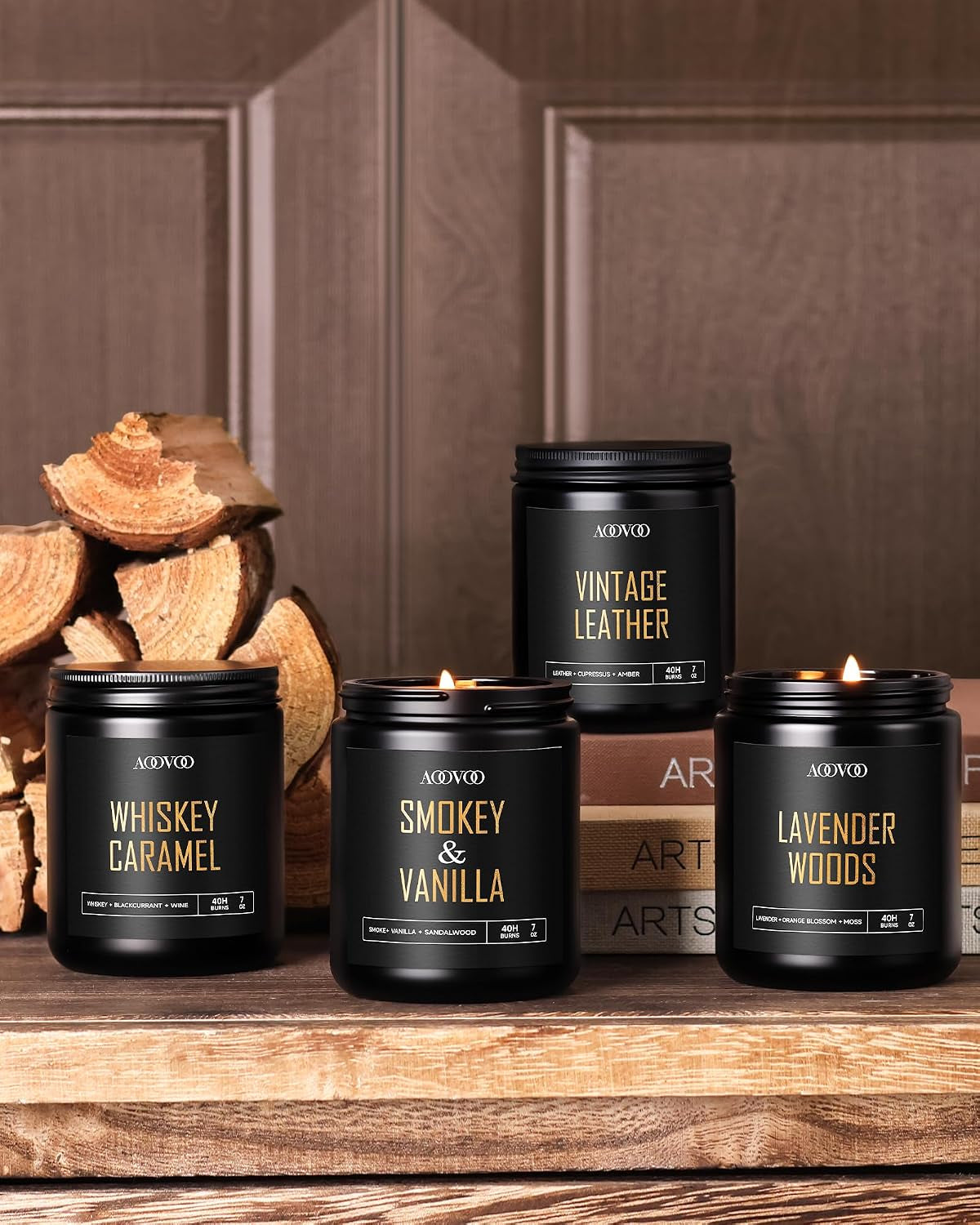 Scented Candles for Men - 4 Pack Candles for Home Scented