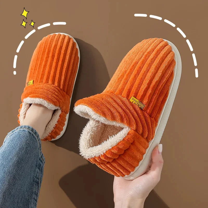 Winter Men Slippers Short Plush Men Cotton Boots Indoor Fluffy House Fur Slippers Men Casual Soft Fur Furry Men Shoes