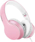 X6 Over-Ear Headphones with Microphone, Lightweight Foldable & Portable Stereo Bass Headphones with 1.45M No-Tangle, Wired Headphones for Smartphone Tablet MP3 / 4 (Pearl Pink)
