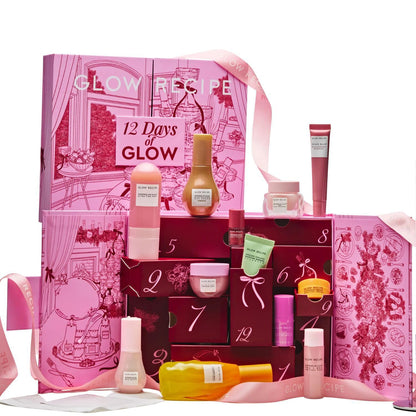 12 Days of Glow Advent Calendar - Limited-Edition Skincare Gift Set with Full-Size, Travel-Size &amp; Mini Favorites for Hydration, Radiance &amp; Barrier Support