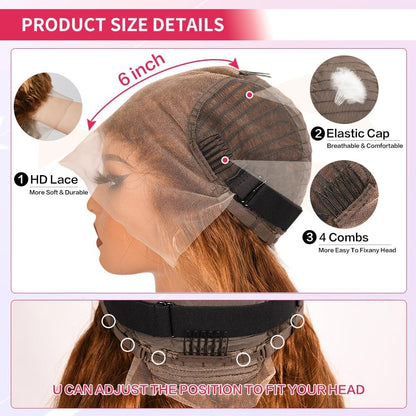 20 Inch 13X6 Lace Front Wigs Human Hair 200 Density P4/27 Highlight Ombre Body Wave HD Lace Front Wigs Human Hair Pre Plucked