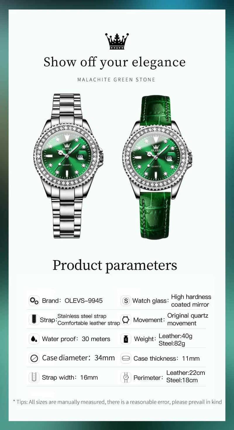 Watches for Women Luxury Diamond with Date Analog Quartz Female Watch