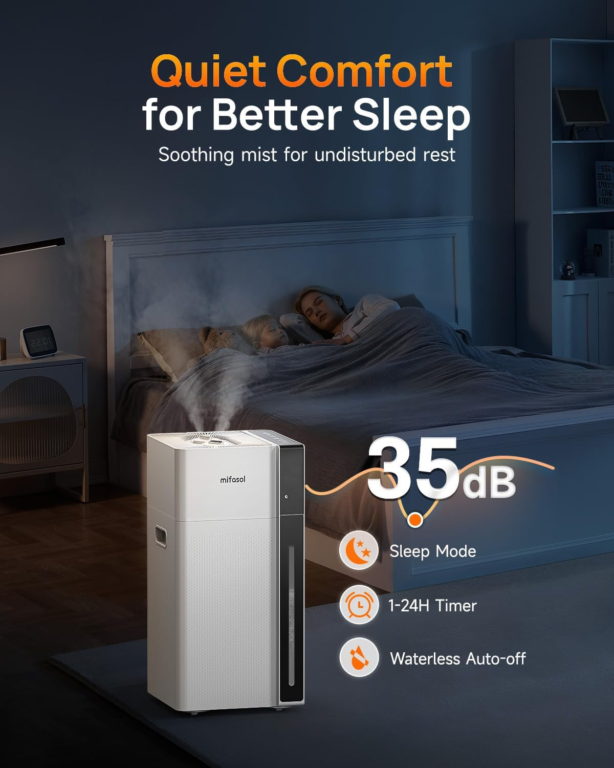 Cool Mist Humidifier Large Room, Whole House Humidifiers for Home