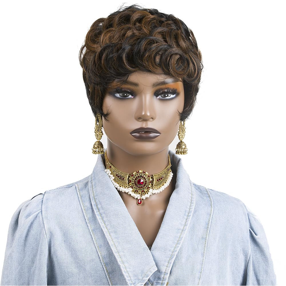 Short Pixie Cut Wigs for Black Women Pixie Cut Wigs with Bangs