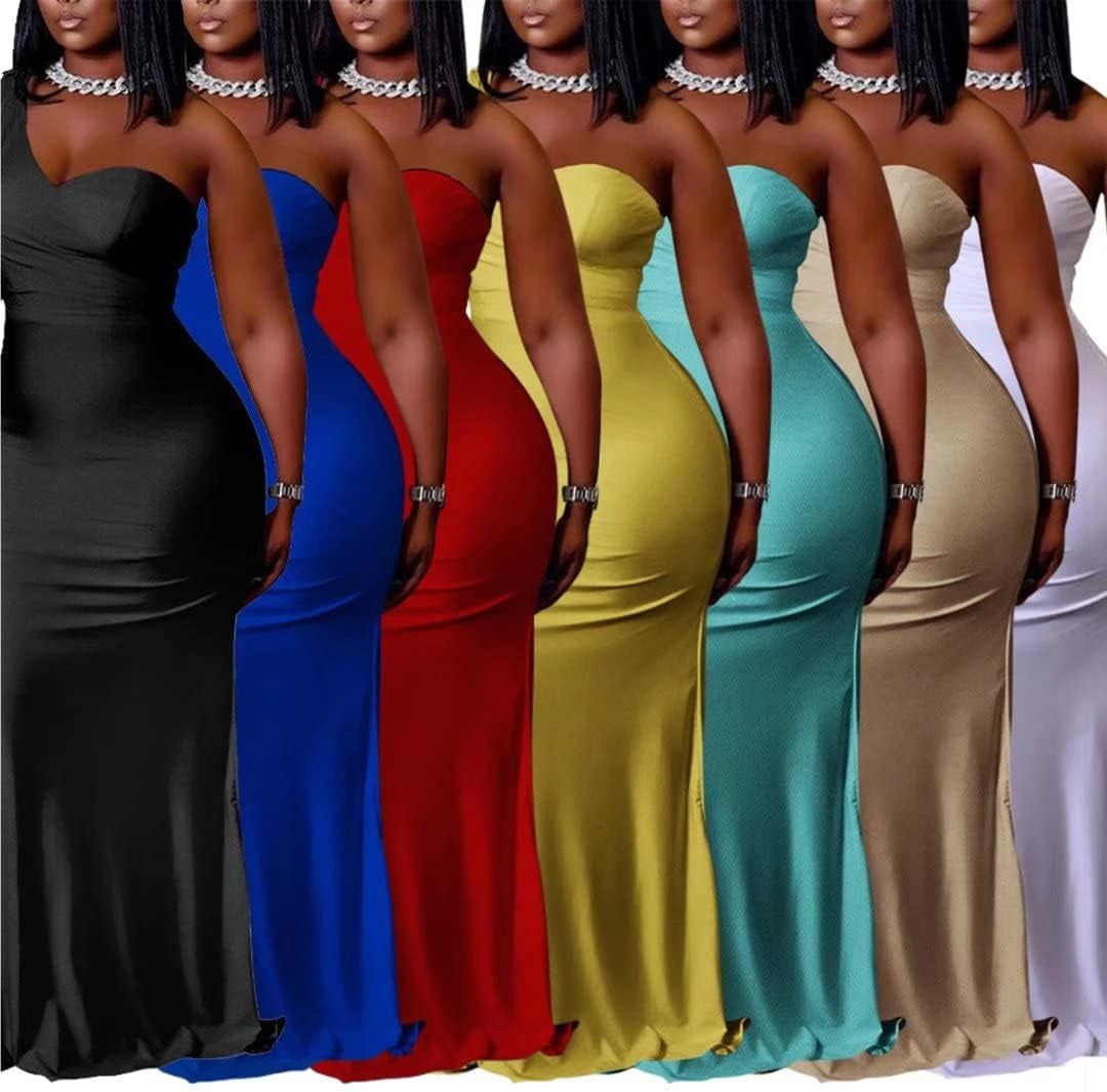Womens plus Size Party Dress off Shoulder Dress Sleeveless Bodycon Satin Evening Pencil Maxi Dresss Champagne 2X