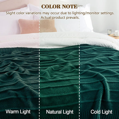 Knit Throw Blanket for Couch 50X60 Stripe Cable Knitted Throws