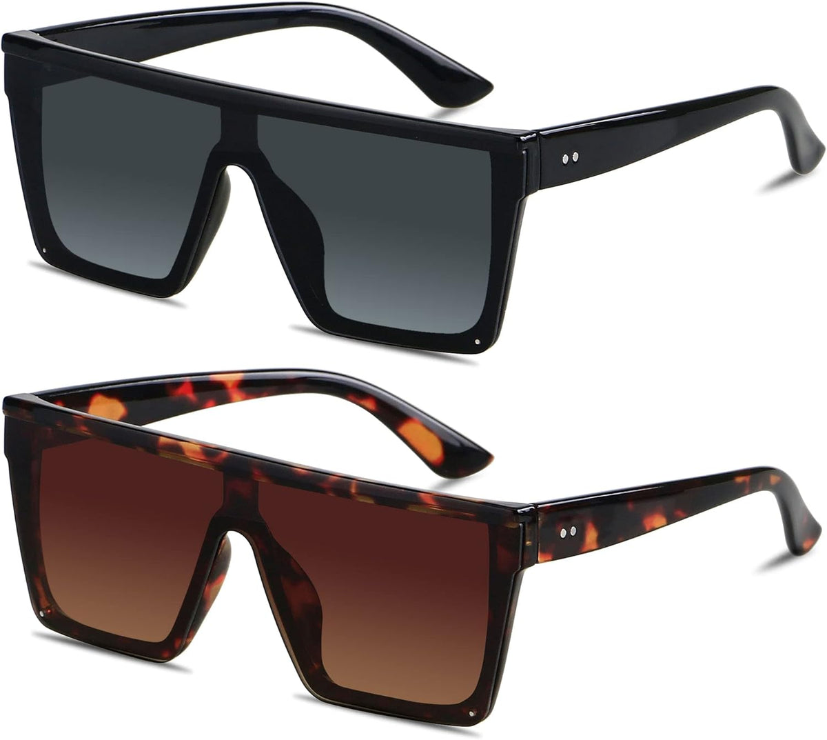 Square Oversized Sunglasses for Women Men Big Flat Top
