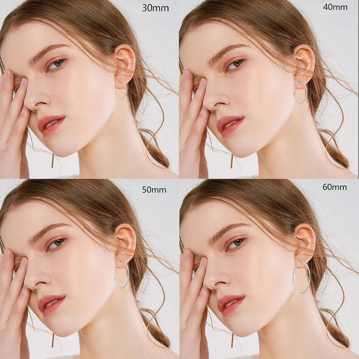 5/12 Pairs Gold Silver Plated Hoop Earrings for Women, Hypoallergenic Stainless Steel Hoops Earrings Set, Lightweight Large Small Hoops Women Earrings Loop Earrings Set