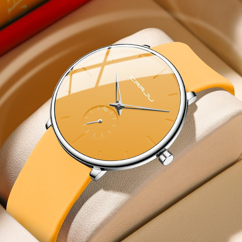 Men’S Women Watch Casual Stylish Waterproof Quartz Unisex Wristwatches, Ultra Thin Watches for Men Women, Colorful Silicone Band