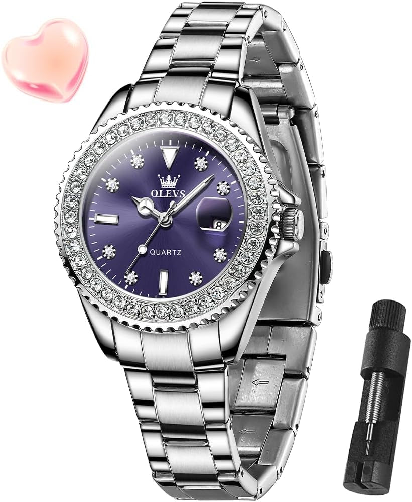 Watches for Women Luxury Diamond with Date Analog Quartz Female Watch