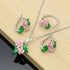 Vintage Jewelry Sets Purple Enamel Orchids 925 Sterling Silver Earrings Ring for Women Wedding Party Dropshipping