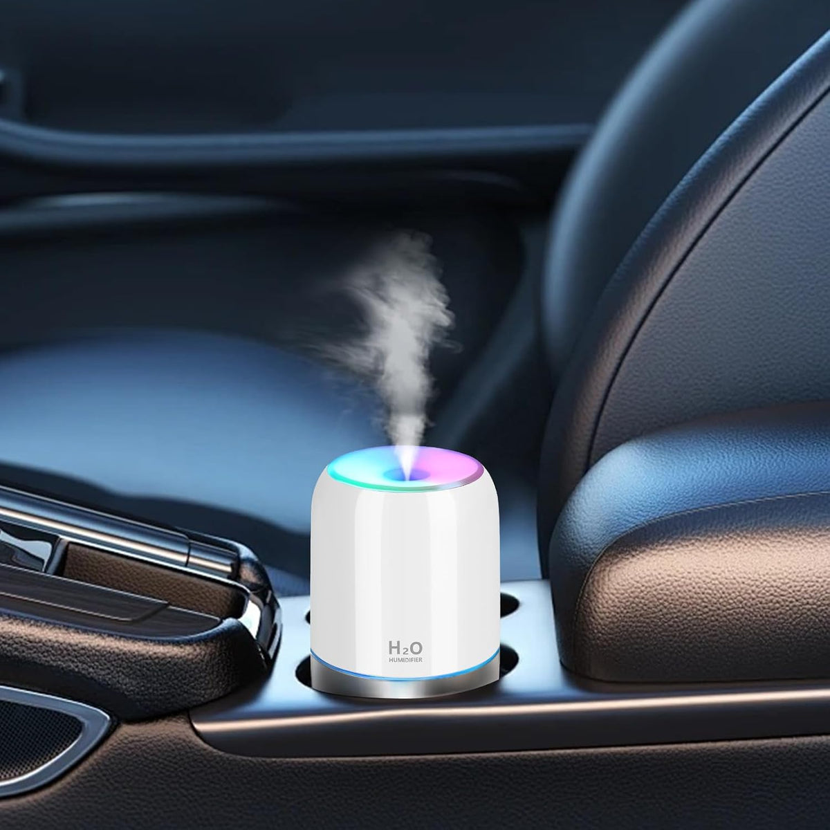 Mini Humidifiers for Bedroom, 200Ml Small Humidifier for Home Plant, Room Humidifiers for Bedroom Auto Shut-Off for Car Office Desktop, Gray White