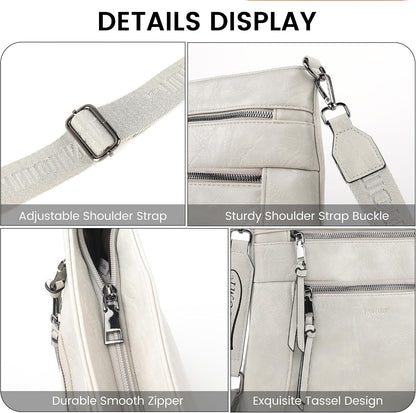 Medium Crossbody Bags for Women, PU Leather Travel Crossbody Purses