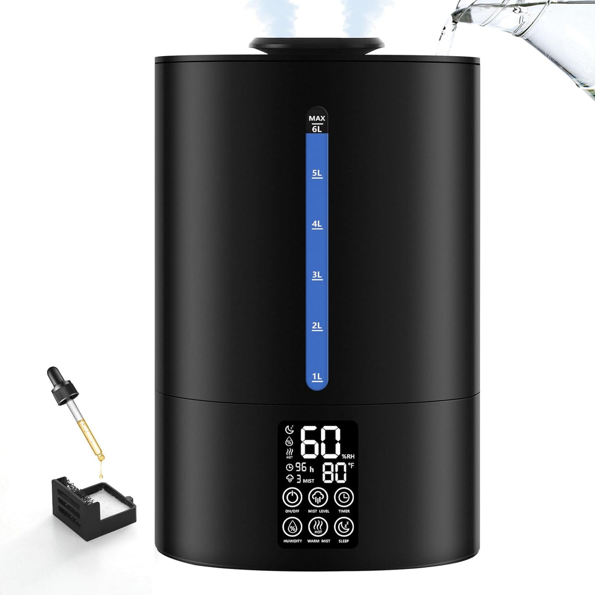 6L Warm &amp; Cool Mist Humidifiers for Bedroom,Large Room,Plants