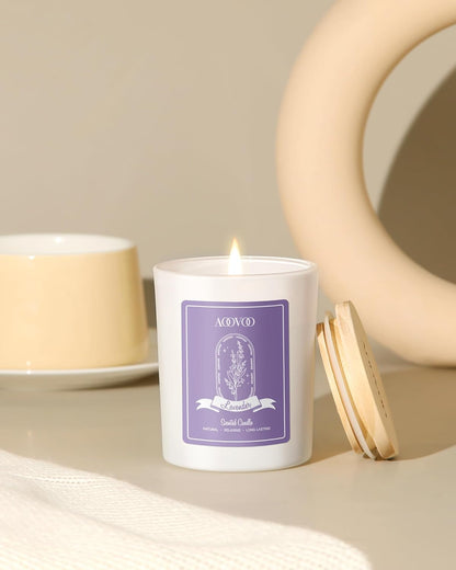 Lavender Scented Candles for Women - Aromatherapy Candle with Crystals Inside, 7Oz Soy Candles for Home Scented, Birthday Gifts Mothers Day Candle for Women Mom