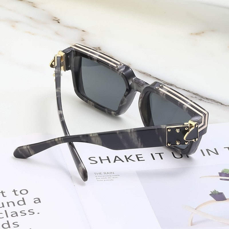 Gold Frame Large Size Sunglasses Men Women Shades Elegant Retro Classic Hip Hop