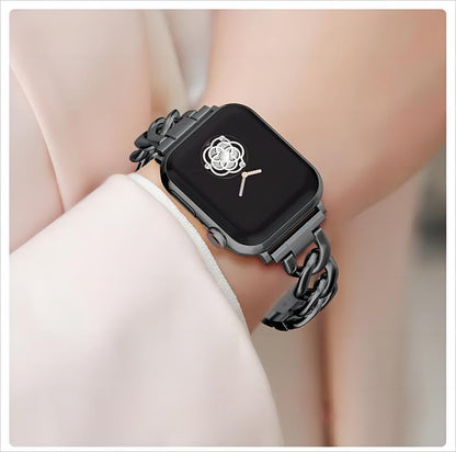 38/40/41/42Mm(Series 11/10)/44/45/46MM Women Cool Chain Metal Smartwatch Bands Compatible for Apple Watch Bands Series 11/ SE3/10/9/8/7/6/5 Stylish Adjustable Replaceable Bracelet for Iwatch S11/10/9/8/7