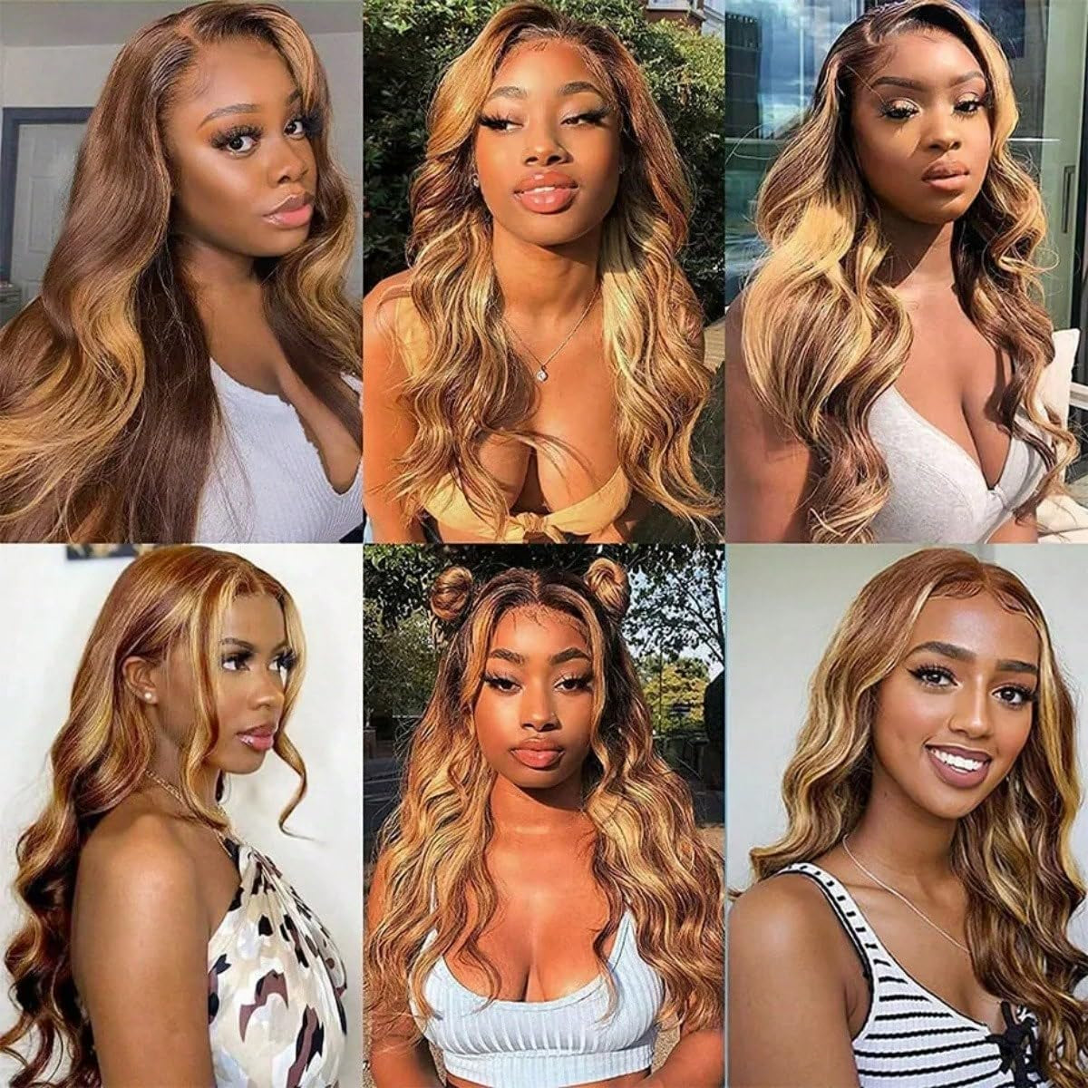26 Inch Highlight Ombre Lace Front Wig Human Hair 13X6 HD Lace Body Wave