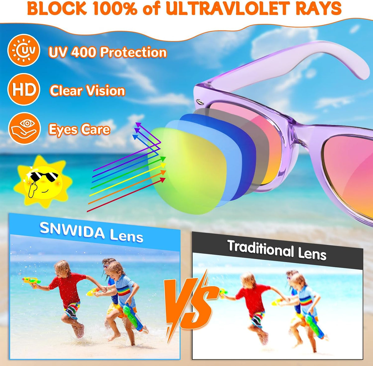 Party Favors Kids Sunglasses Bulk - 16 Packs Neon Sunglasses for Kid Age 3-8, UV400 Protection Party Sunglasses Goodie Bags Stuffers for Kids Birthday Party Supply, End of the Year Gifts for Students