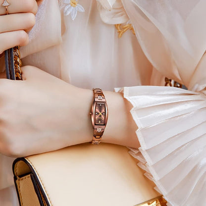 Square Watches for Women Luxury Tungsten Steel Small Wrist Watch