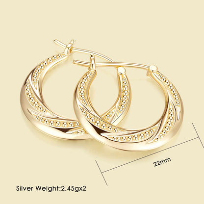 Elegant 14K Gold Hoop Earrings for Women Lightweight Small Gold Hoops with Textured Bead Detail, Hypoallergenic 22Mm Huggie Style Gold Plated Earrings, Everyday Jewelry Gift for Her