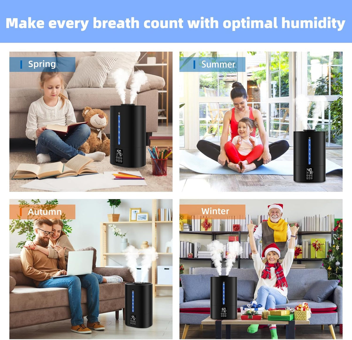 6L Warm &amp; Cool Mist Humidifiers for Bedroom,Large Room,Plants