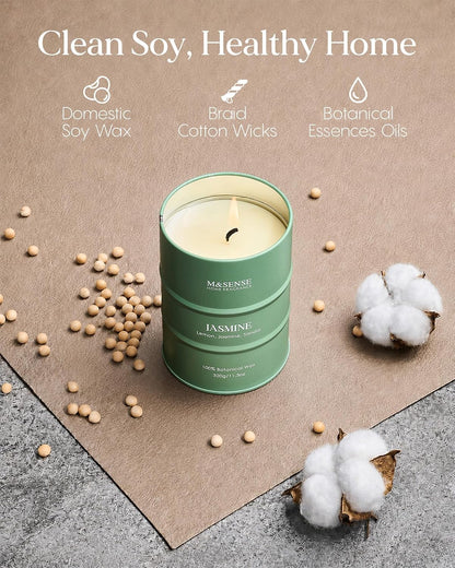 Jasmine Scented Candles Natural Non Toxic, Aromatherapy Candle for Stress Relief Meditation Relaxing, Housewarming Gifts for Women Men, 11.3Oz 70 Hour Long Burning