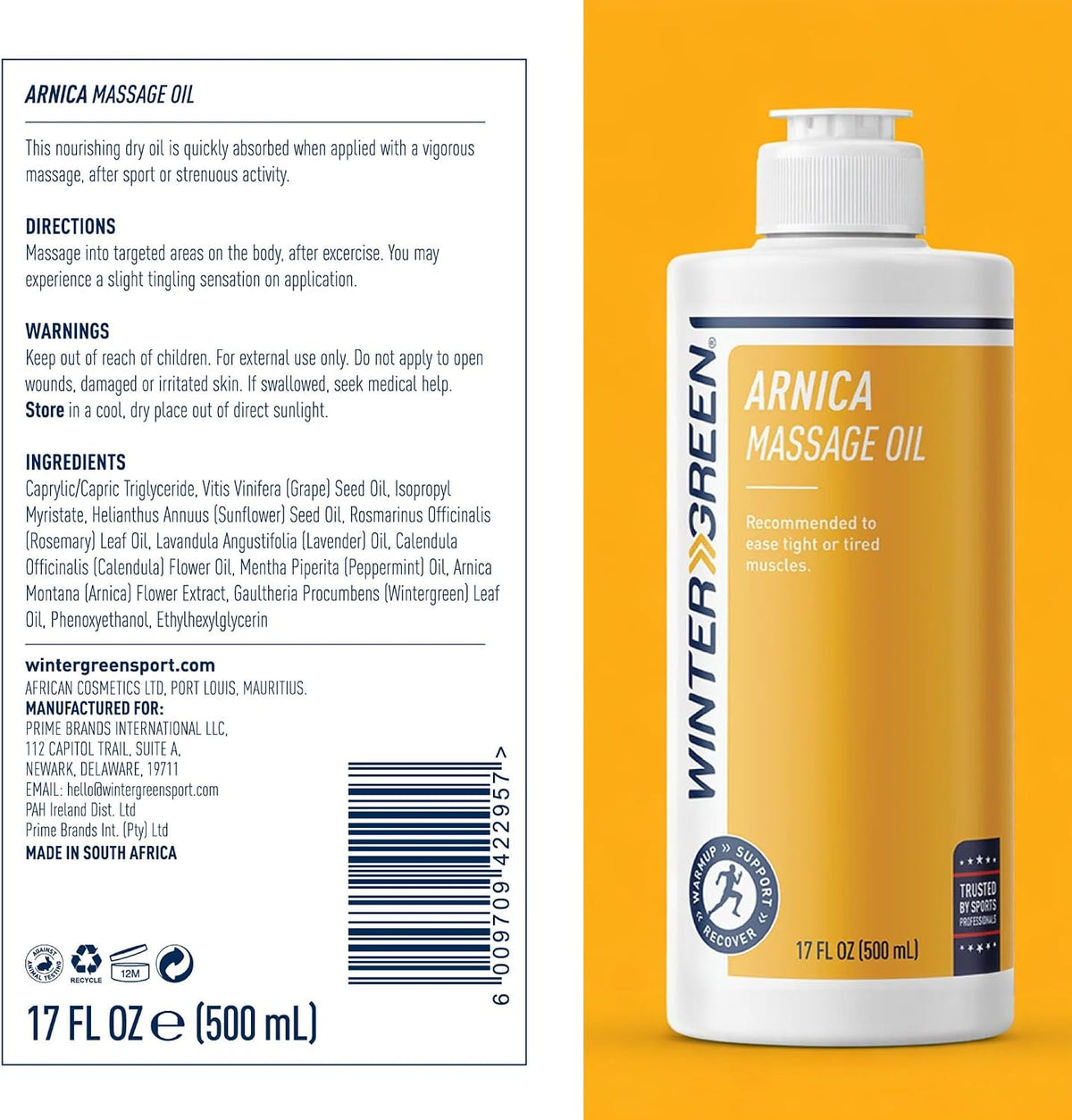 Arnica Massage Oil, Sports Therapy, Muscle Relief, 16.9 Oz