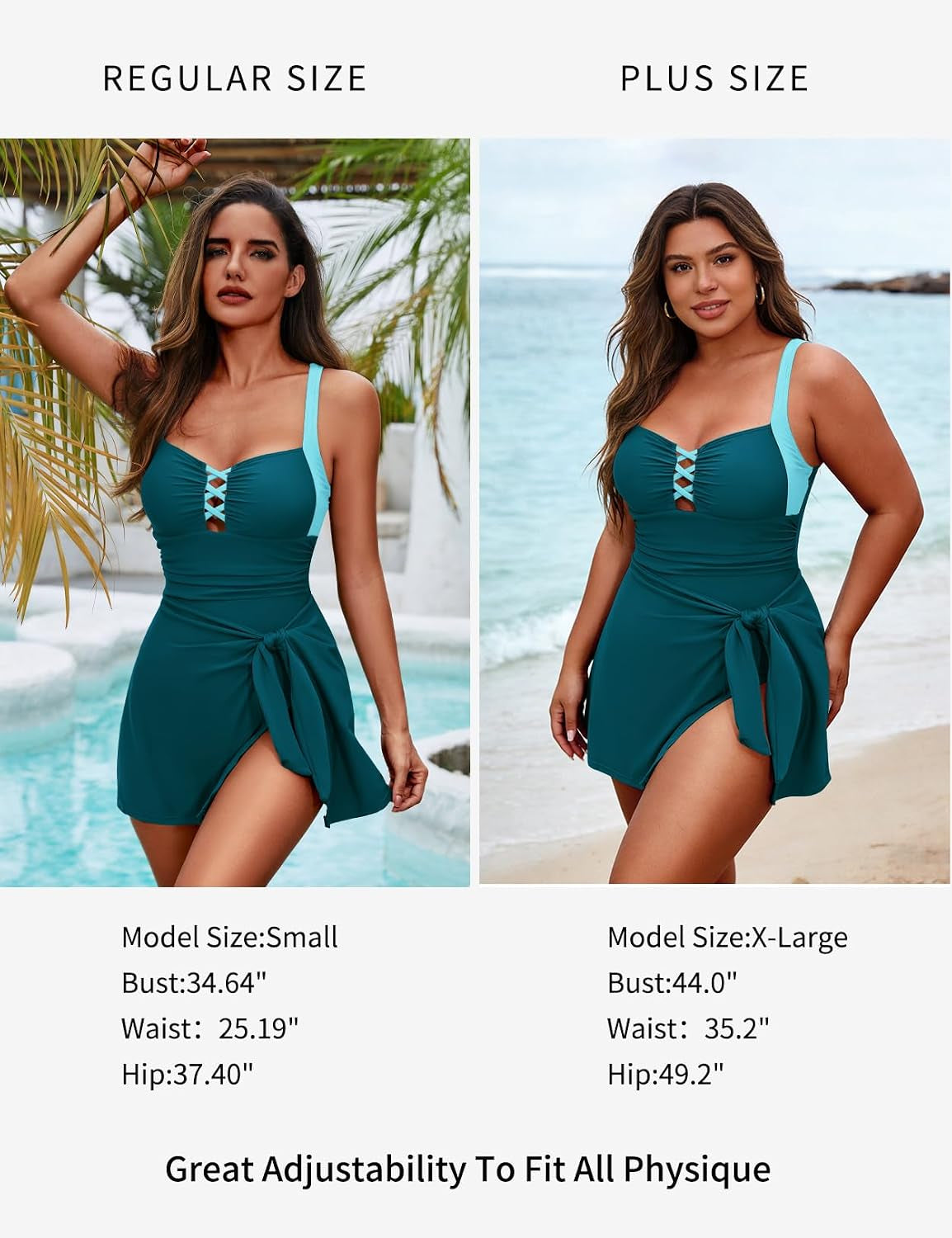 One Piece Swim Dress Tummy Control Swimsuit for Women