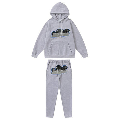 Mens Tracksuits Trousers Shooters Set Designer Hoodies Streetwear Sweatshirts Sports Suit Embroidery Plush Letter Decoration Thick Hoodies Men Pants