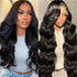 32 Inch 13X6 Body Wave Lace Front Wigs Human Hair Pre Plucked Glueless Wigs Brazilian Virgin Lace Front Wig HD Frontal Wigs Human Hair 13X6 Lace Front Wigs for Women Natural Black 200% Density