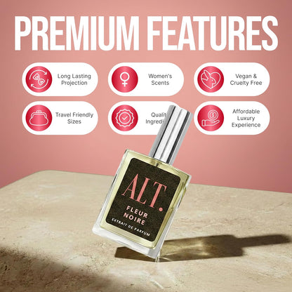 Fleur Noire - Inspired by Blk Opiu.M Perfume for Women, Extrait De Parfum, Long Lasting Fragrance with Coffee, Jasmine &amp; Vanilla Notes, 60Ml