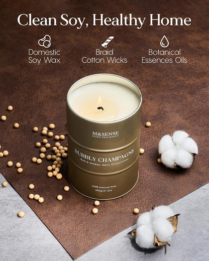 Bubbly Champagne Scented Soy Candle, Large, 21.2 Oz