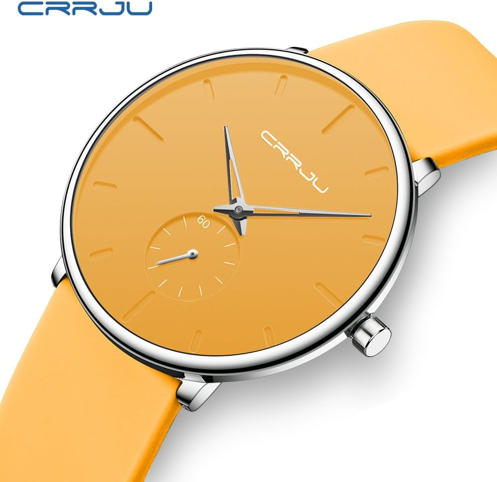 Men’S Women Watch Casual Stylish Waterproof Quartz Unisex Wristwatches, Ultra Thin Watches for Men Women, Colorful Silicone Band
