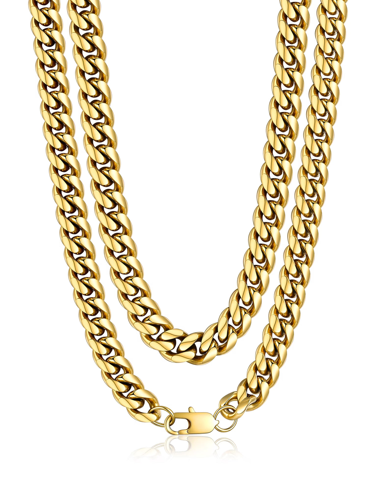 14K Gold Plated Cuban Chain for Men Curb Necklace 10Mm Thick Birthday Valentines Father Day Jewelry Gifts for Husband Dad 14 Inch