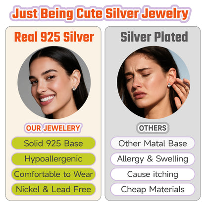Hypoallergenic Heart Earrings for Women, Real 925 Sterling Silver Heart Stud Earrings Jewelry Gifts for Birthday Graduation