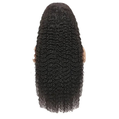 13X4 Lace Front Wig Human Hair - Brazilian Water Wave 26" Glueless Pre-Plucked Wig, 180 Density, Natural Black, Adjustable Straps &amp; 4 Combs, No Shedding, Can Be Dyed &amp; Styled